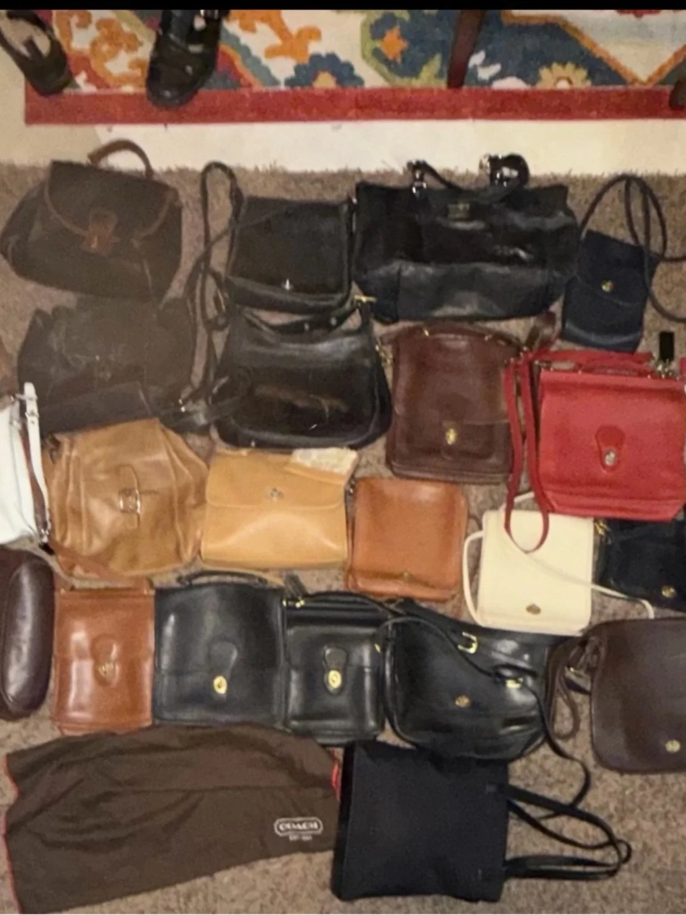 21 Vintage Coach red Leather Crossbody Bag , purse, satchel, tote w/ dust bag